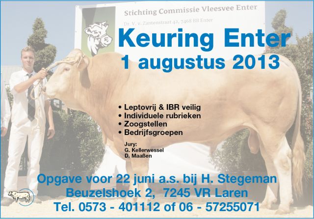 Keuring in Enter op 1 augustus 2013
