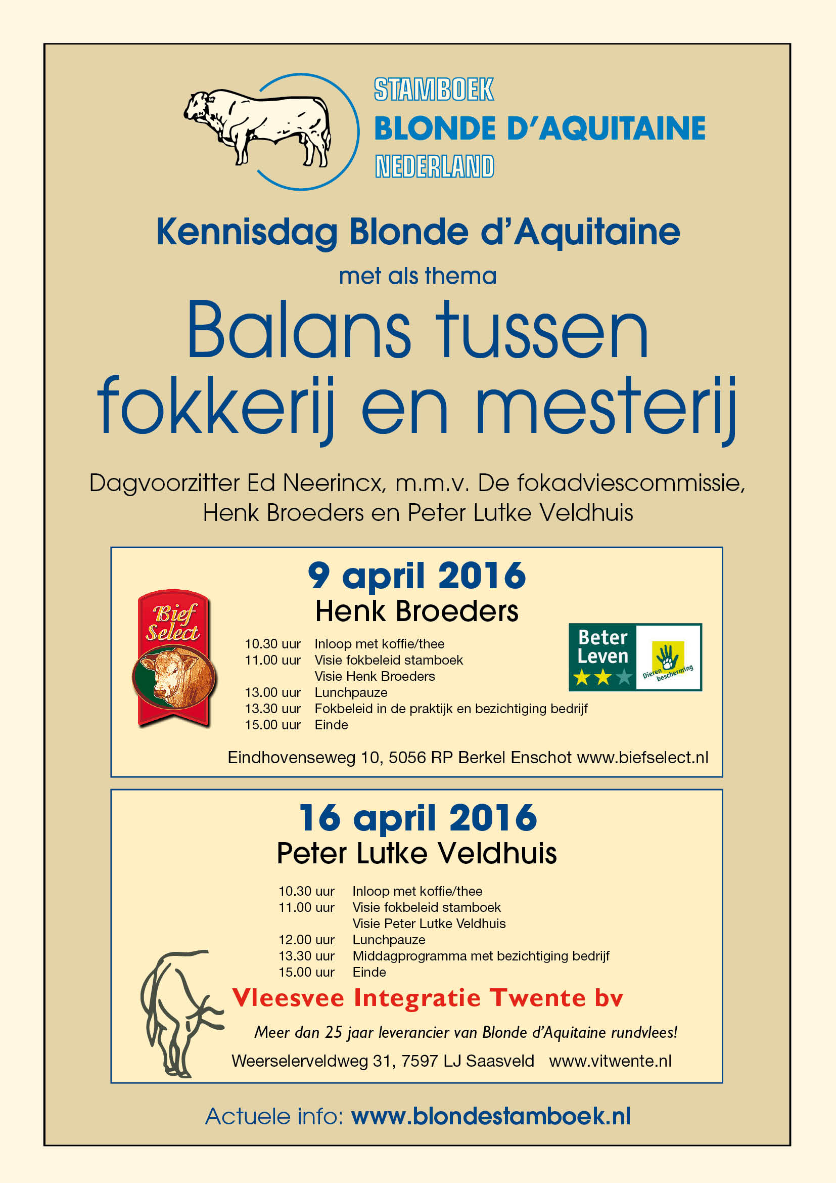 Aanmelding Kennisdag 'Balans tussen fokkerij en mesterij'