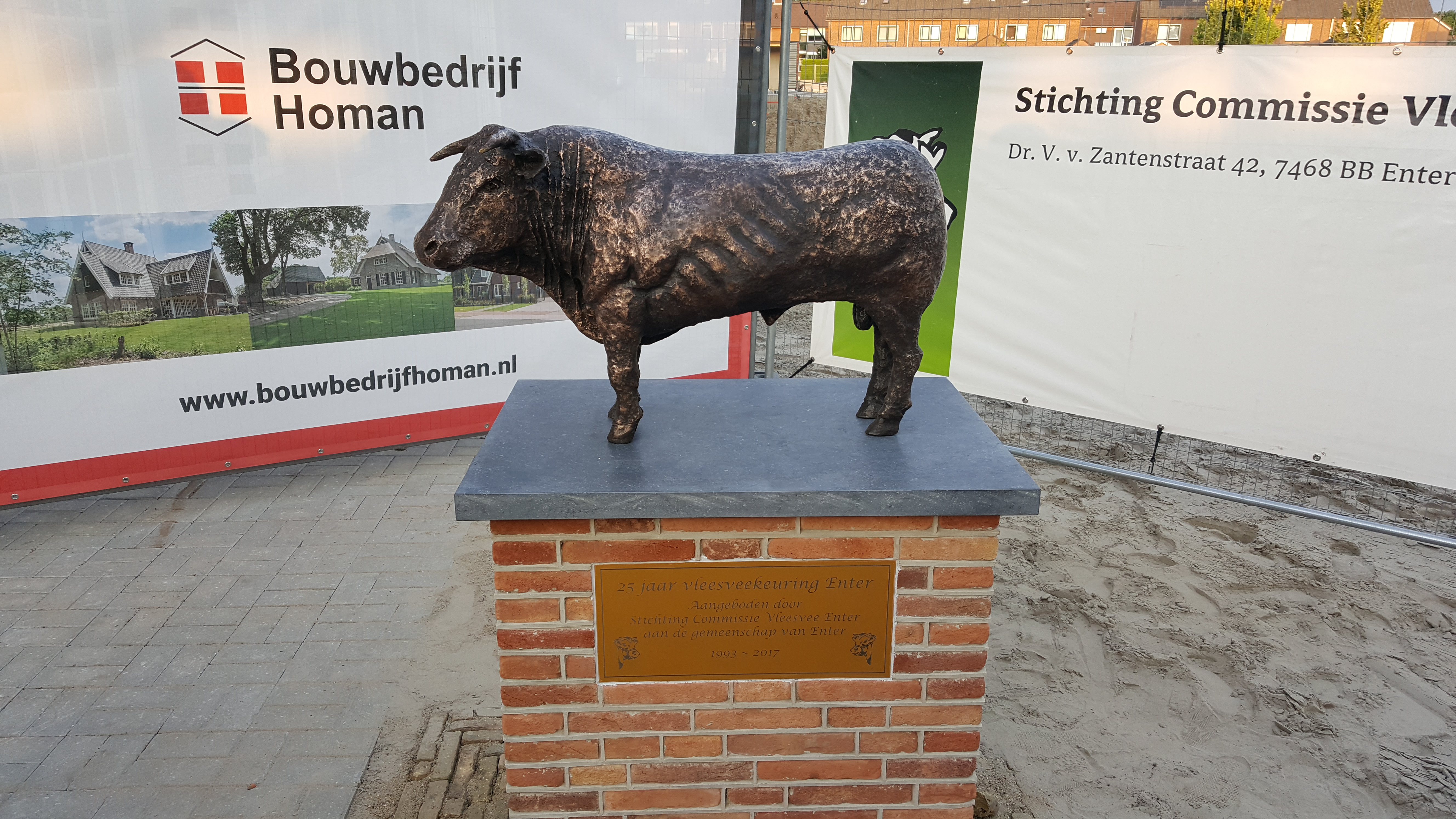 Bronzen stier aangeboden in Enter