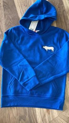 Blonde kinderhoody met logo