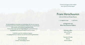 Frans Verschuuren overlijdensbericht